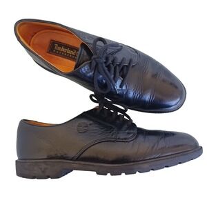 Timberland Mens Black Leather Oxford Lug Sole Shoes 9012 96069 Size 9M